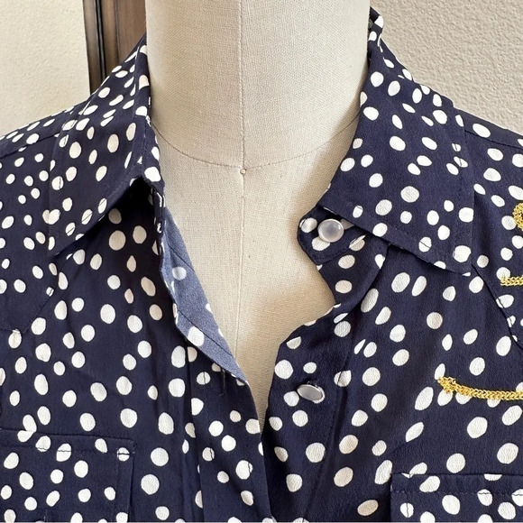 Sandrine Rose X Free People Polka Dot Button Down Shirt - NWT - X-Small - Picture 3 of 9